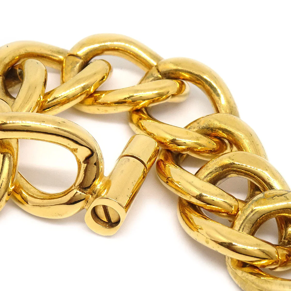 CHANEL 1995 Turnlock Gold Chain Bracelet - Image 4