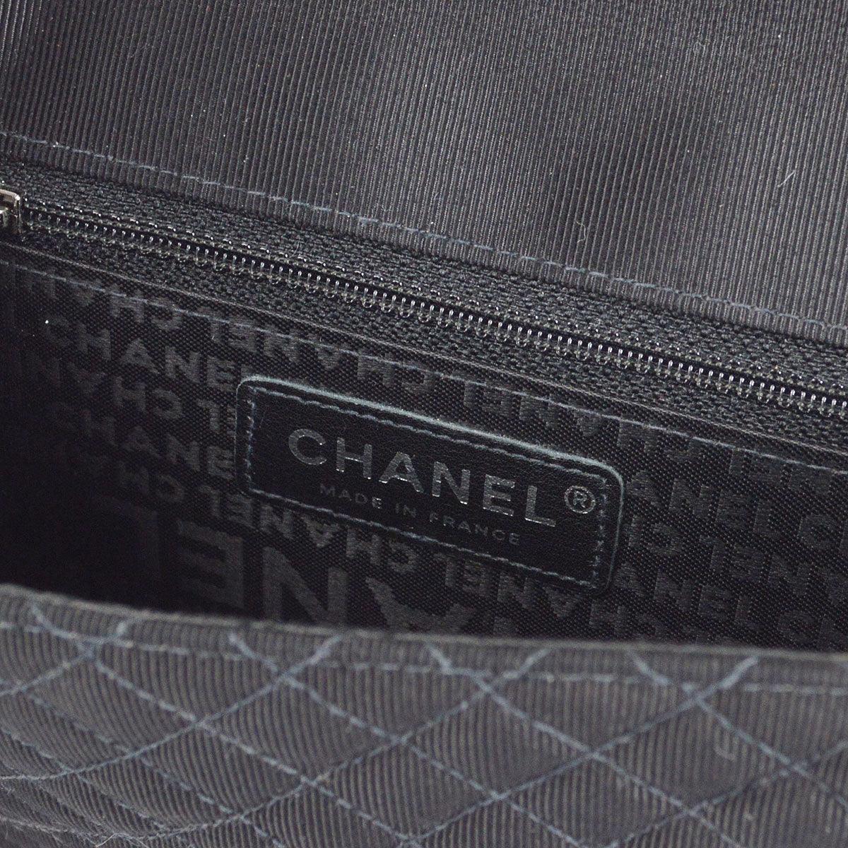 Chanel * 2005 Emblem Shoulder Bag Mini Black Canvas - Image 8