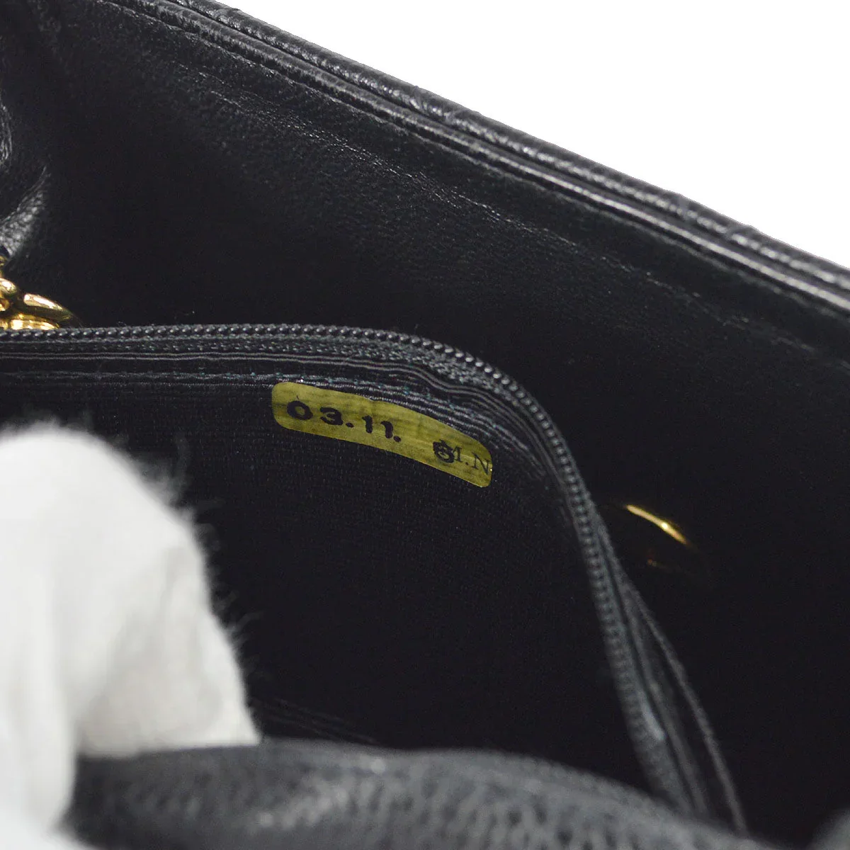 CHANEL Classic Flap Mini Square Chain Shoulder Bag Black Caviar - Image 10