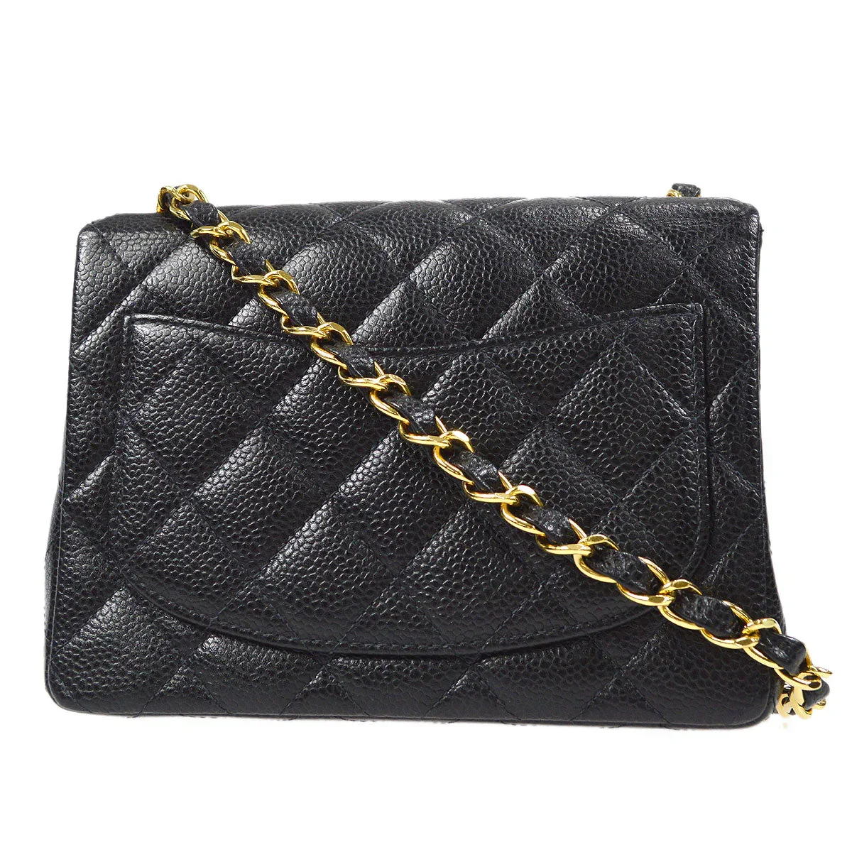 CHANEL Classic Flap Mini Square Chain Shoulder Bag Black Caviar - Image 2