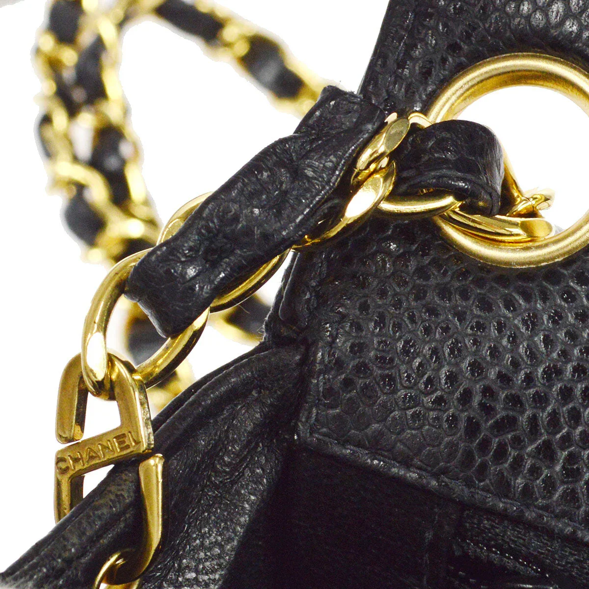 CHANEL Classic Flap Mini Square Chain Shoulder Bag Black Caviar - Image 7