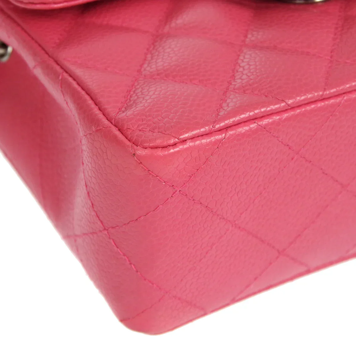 CHANEL * 2006-2008 Classic Square Flap Mini 17 SHW Pink Caviar - Image 3