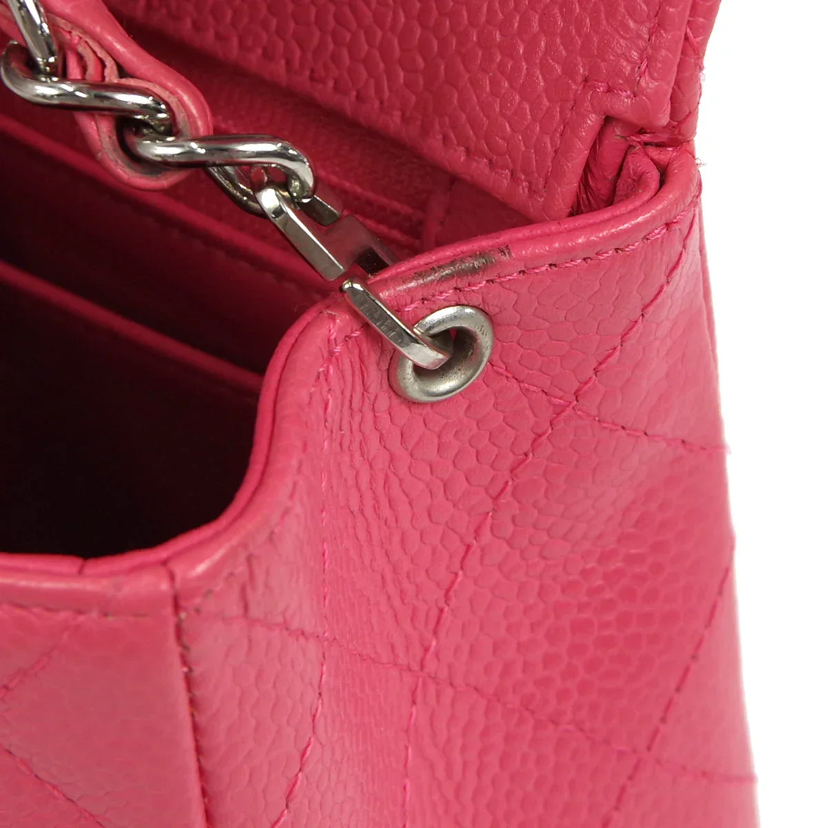 CHANEL * 2006-2008 Classic Square Flap Mini 17 SHW Pink Caviar - Image 8