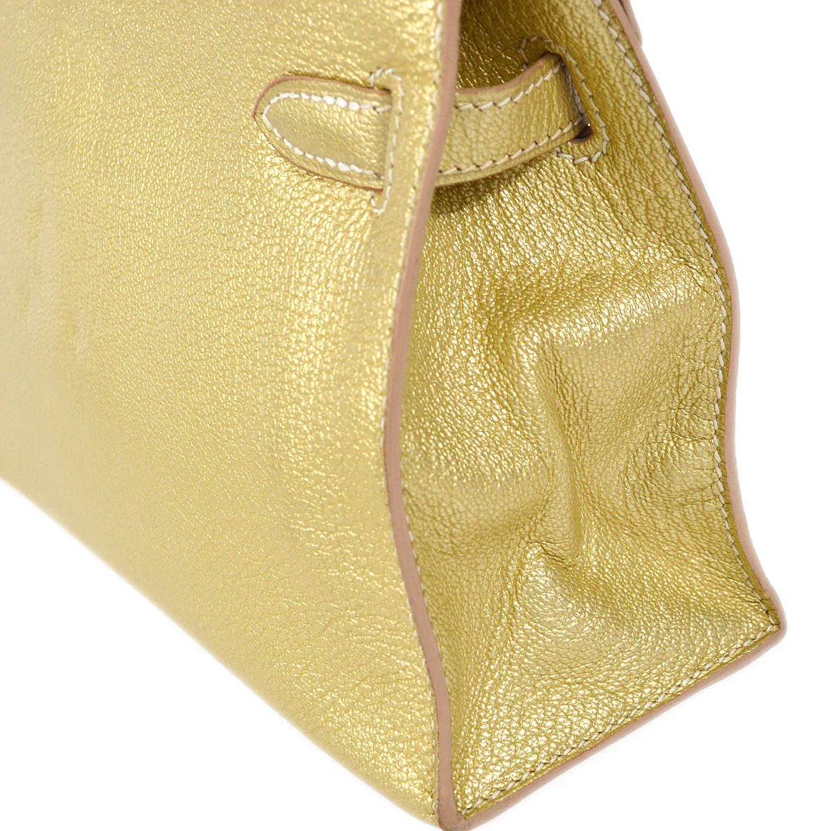 HERMES * 2005 Athens Olympic Limited Kelly Pochette Metallic Gold Chevre Myzore - Image 6