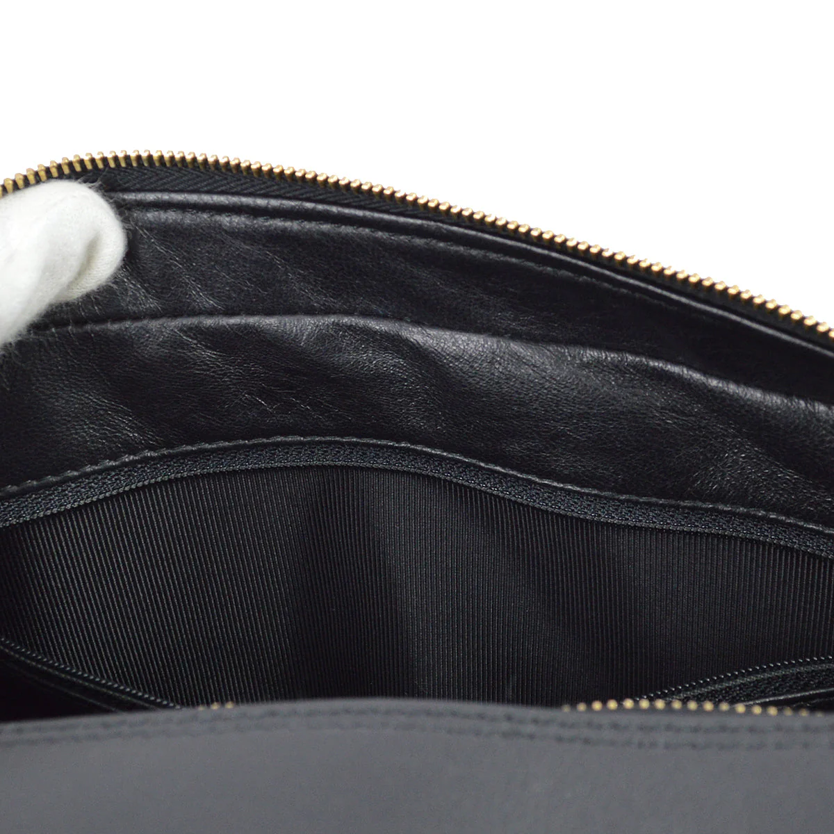 Chanel 2001-2003 Black Lambskin Choco Bar Chain Tote - Image 9