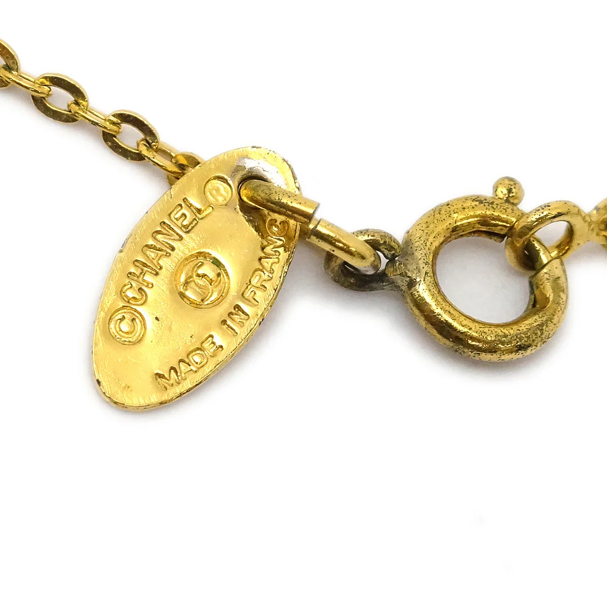 Chanel Mini CC Chain Pendant Necklace Gold 376 - Image 4