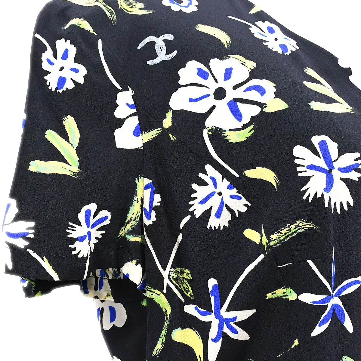 Chanel 1997 Spring floral-print draped silk dress #42 - Image 3