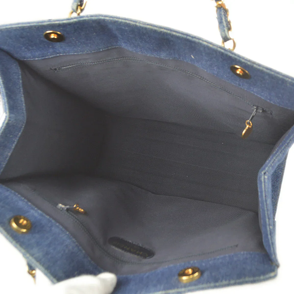 Chanel 1997-1999 Chain Tote Denim - Image 7