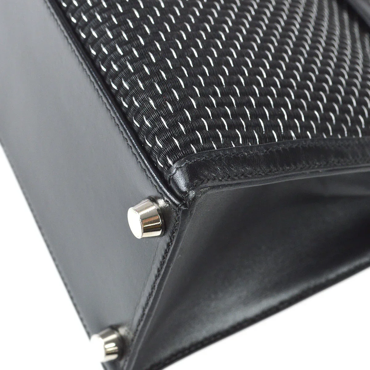 Hermes * 1999 Kelly 25 Sellier Black Metal Crinolin - Image 4