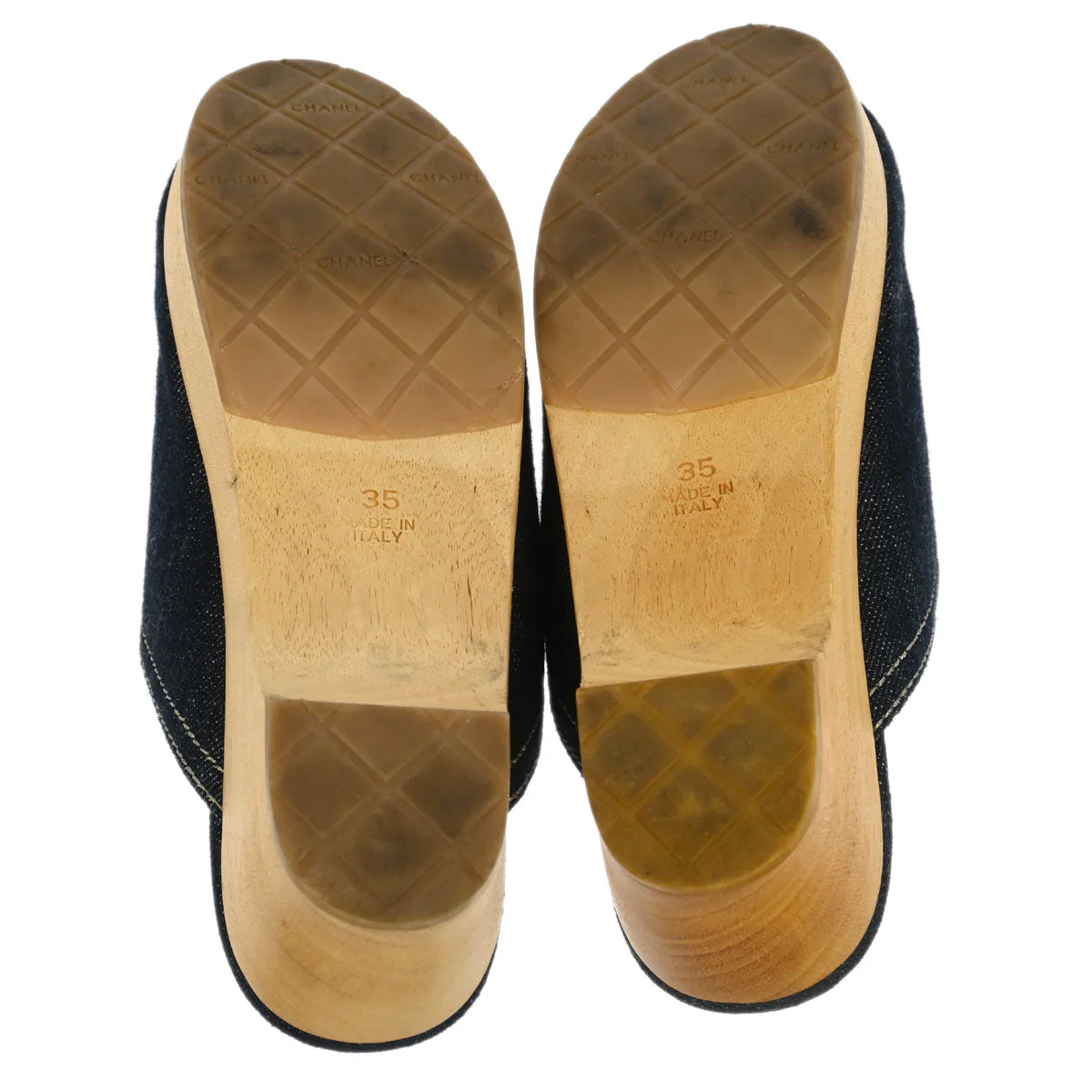 Chanel * Blue Denim Shoes Sabot #35 - Image 4