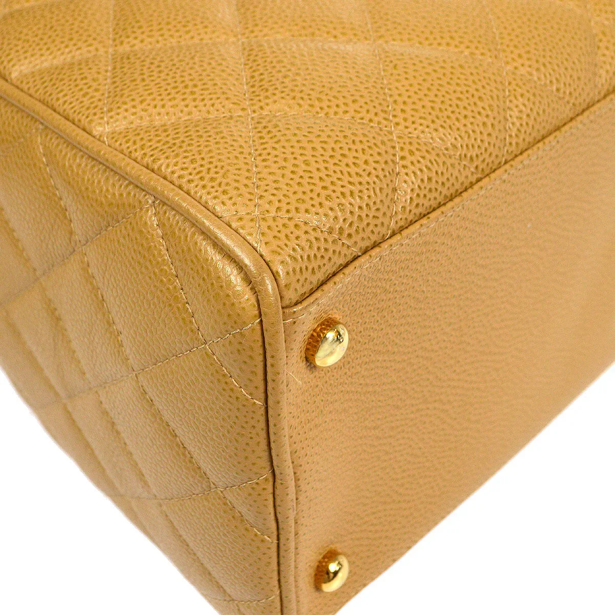 Chanel 2003-2004 Bowling Bag 37 Beige Caviar - Image 3