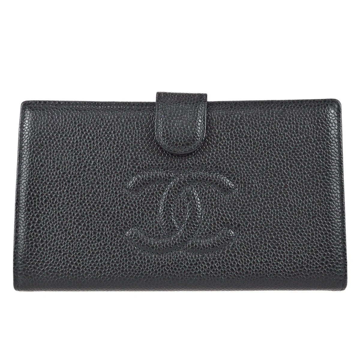 Chanel 2001-2003 Timeless Long Wallet Black Caviar