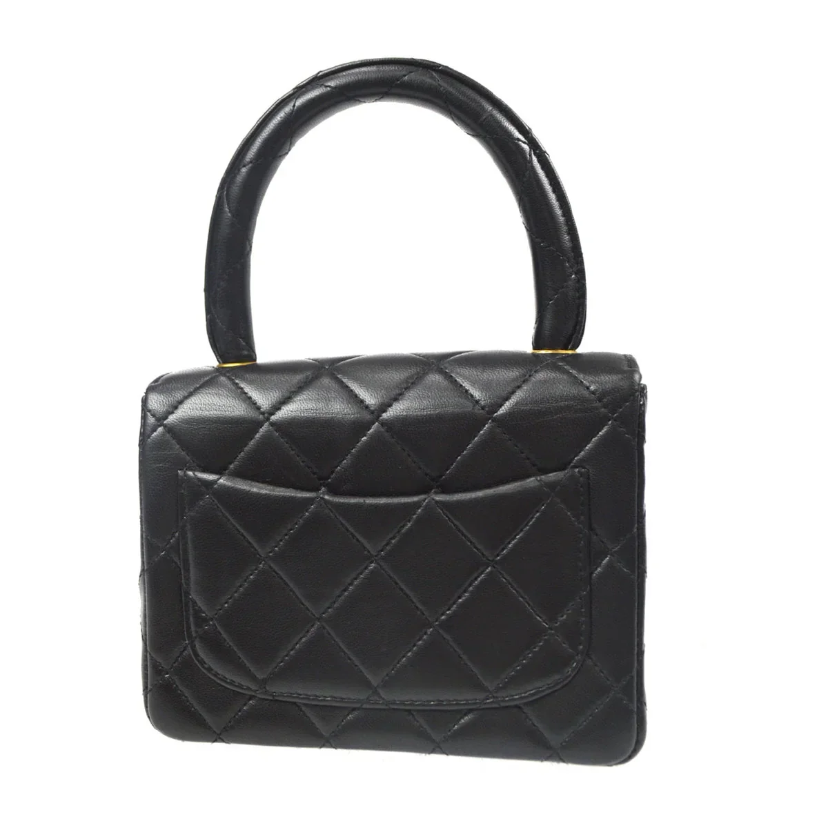 Chanel 1994 Classic Flap Handbag Micro Black Lambskin - Image 2