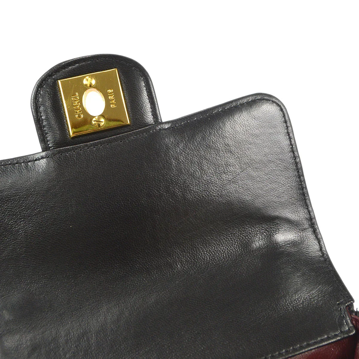 Chanel 1994 Classic Flap Handbag Micro Black Lambskin - Image 8
