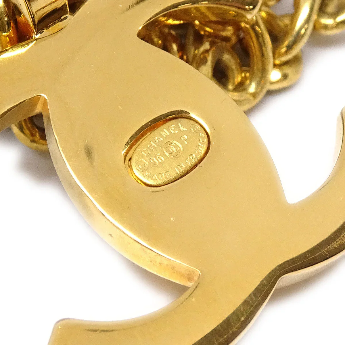 CHANEL 1996 CC Turnlock Gold Chain Necklace 96P - Image 3
