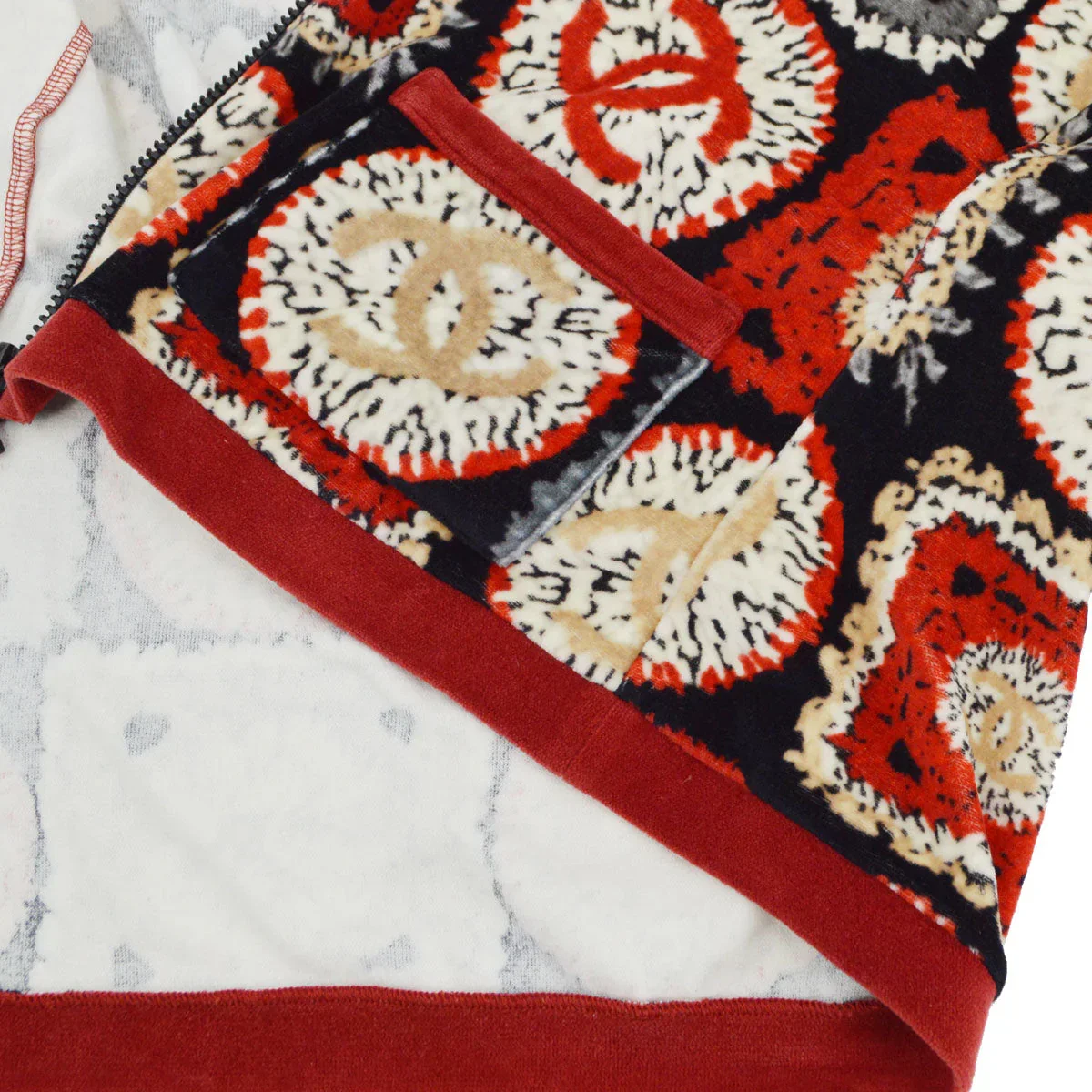 Chanel 2009 Spring Sports line patchwork print collarless jacket #40 - Image 4