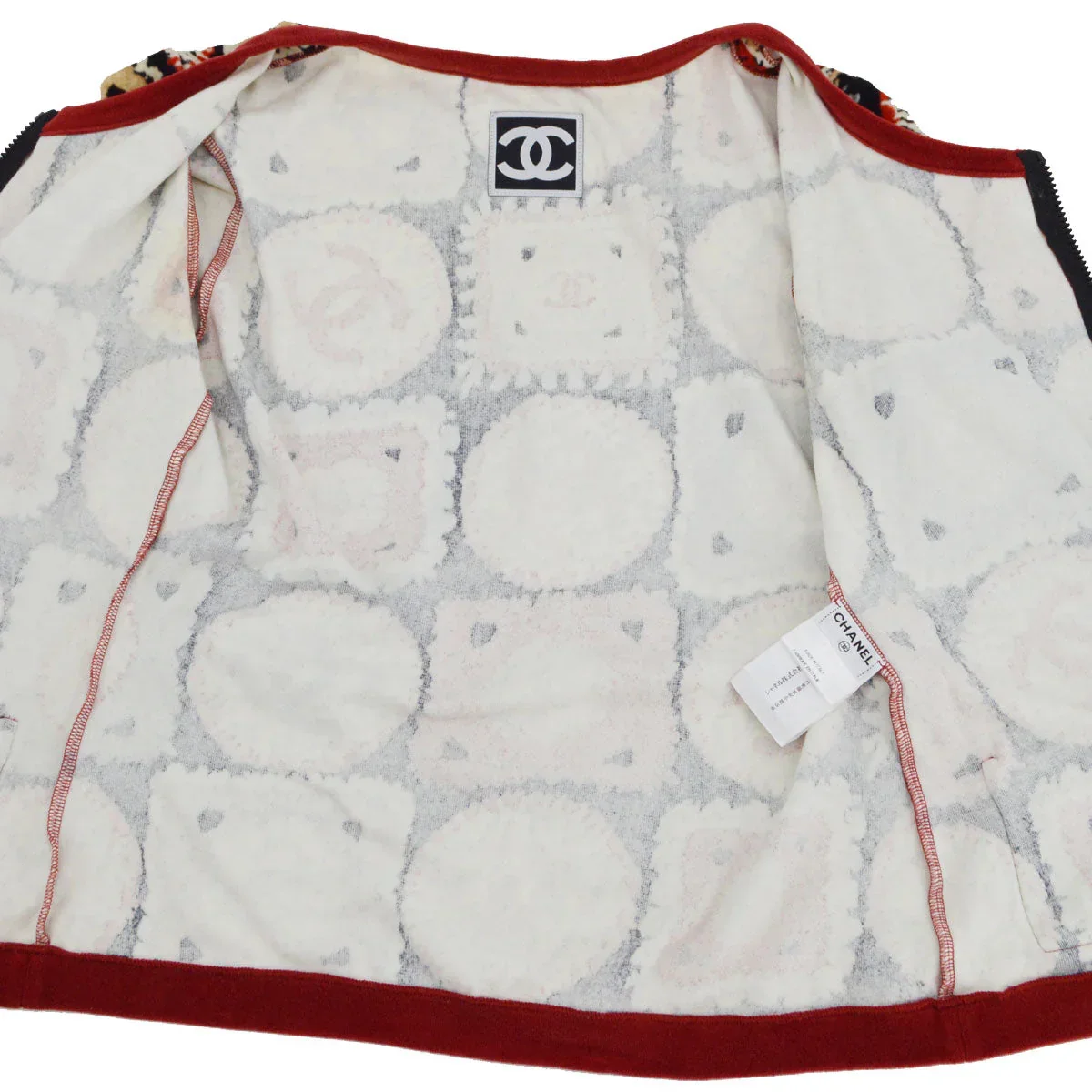 Chanel 2009 Spring Sports line patchwork print collarless jacket #40 - Image 6