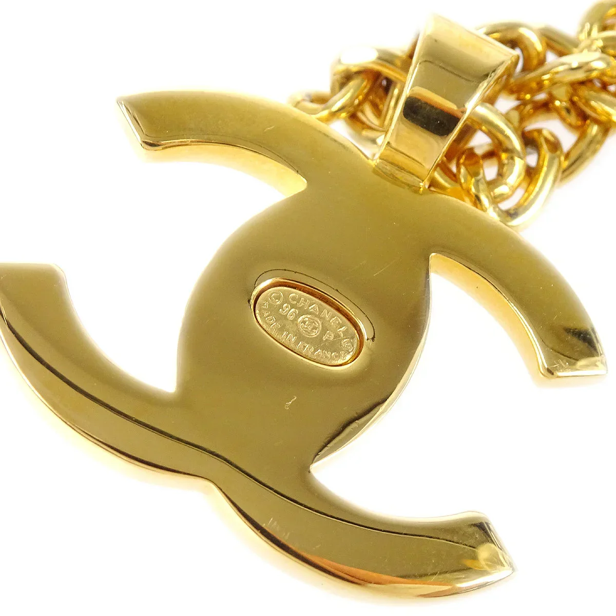 Chanel Turnlock Gold Chain Necklace 96P - Image 3