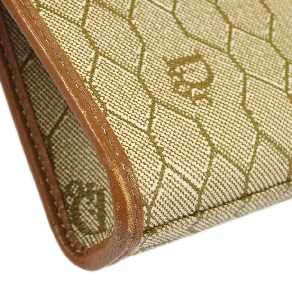 Christian Dior 1980s Honeycomb Clutch Bag Beige - Image 3