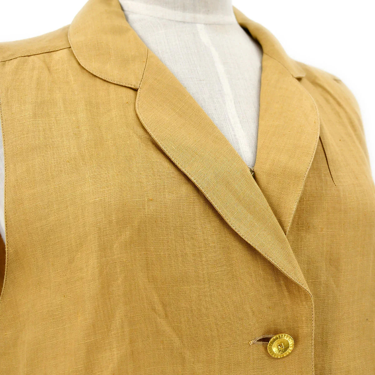 Chanel button-front linen waistcoat #38 - Image 3