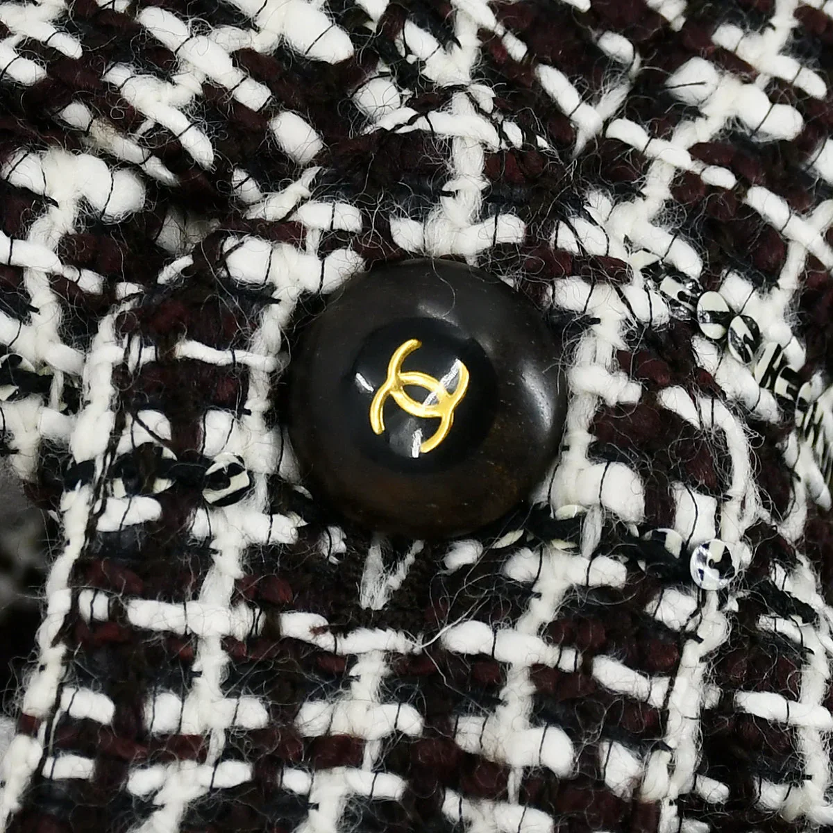 Chanel Double Breasted Jacket Brown Tweed 01A #38 - Image 4