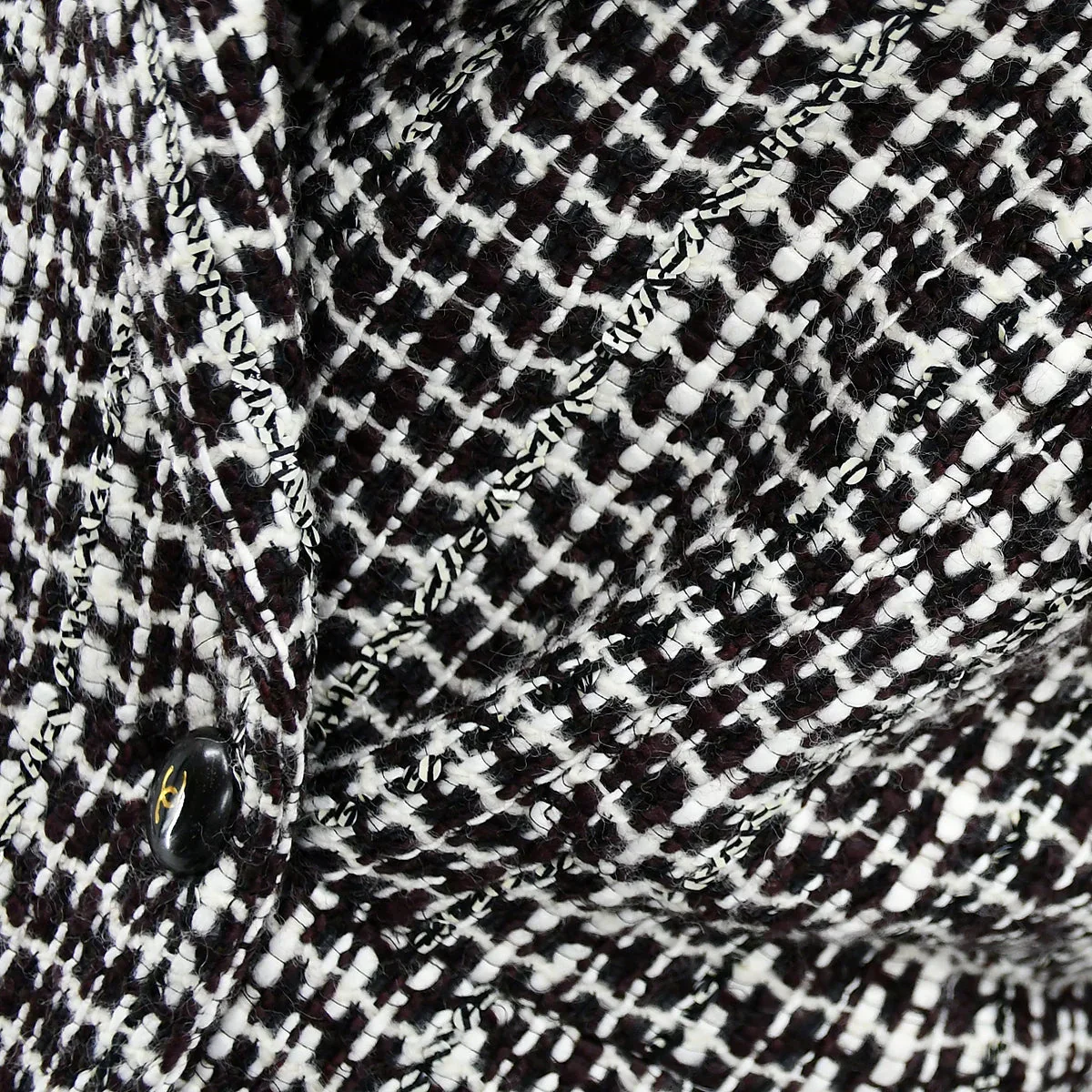 Chanel Double Breasted Jacket Brown Tweed 01A #38 - Image 5