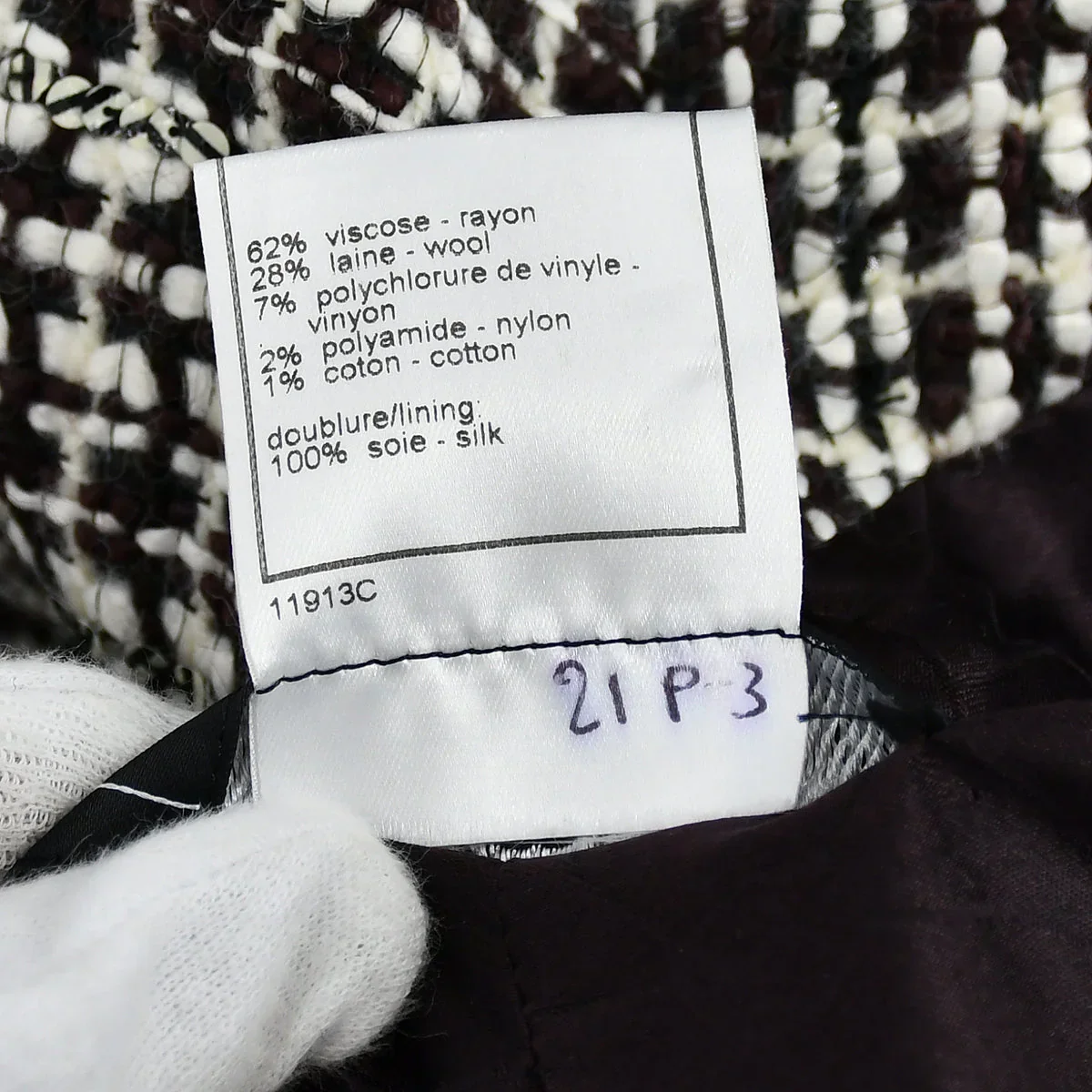 Chanel Double Breasted Jacket Brown Tweed 01A #38 - Image 9