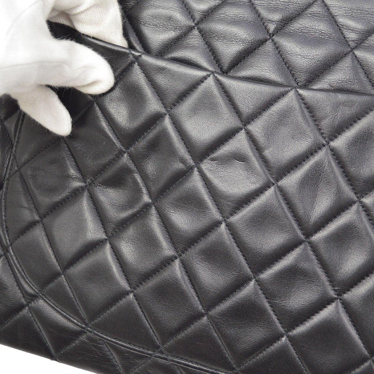 CHANEL 1991-1994 Classic Flap Maxi Black Lambskin - Image 6