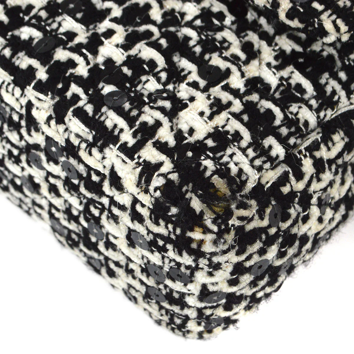 Chanel * 1994-1996 Handbag Black Tweed Sequin - Image 3