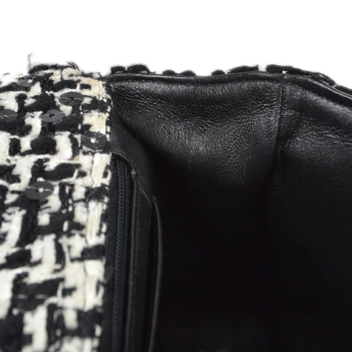Chanel * 1994-1996 Handbag Black Tweed Sequin - Image 9