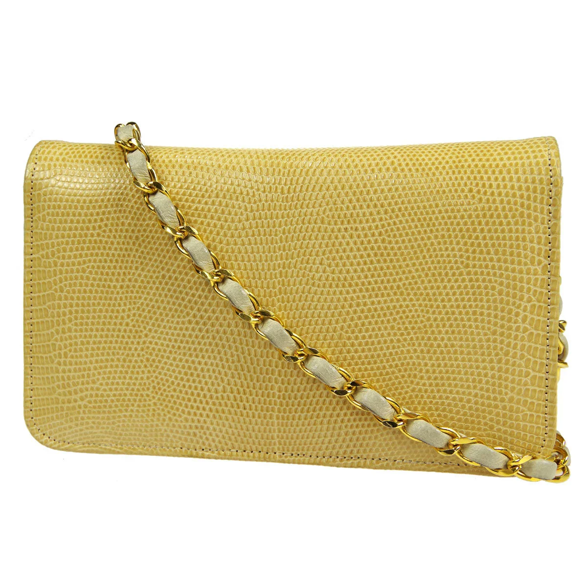 Chanel * 1986-1988 Pushlock Full Flap Mini Beige Lizard Skin - Image 2