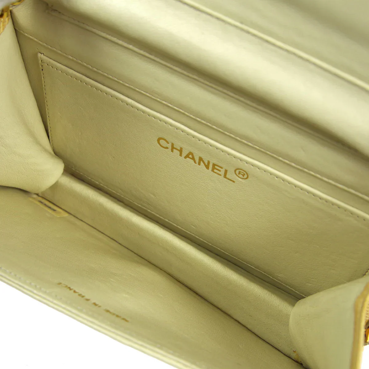 Chanel * 1986-1988 Pushlock Full Flap Mini Beige Lizard Skin - Image 8