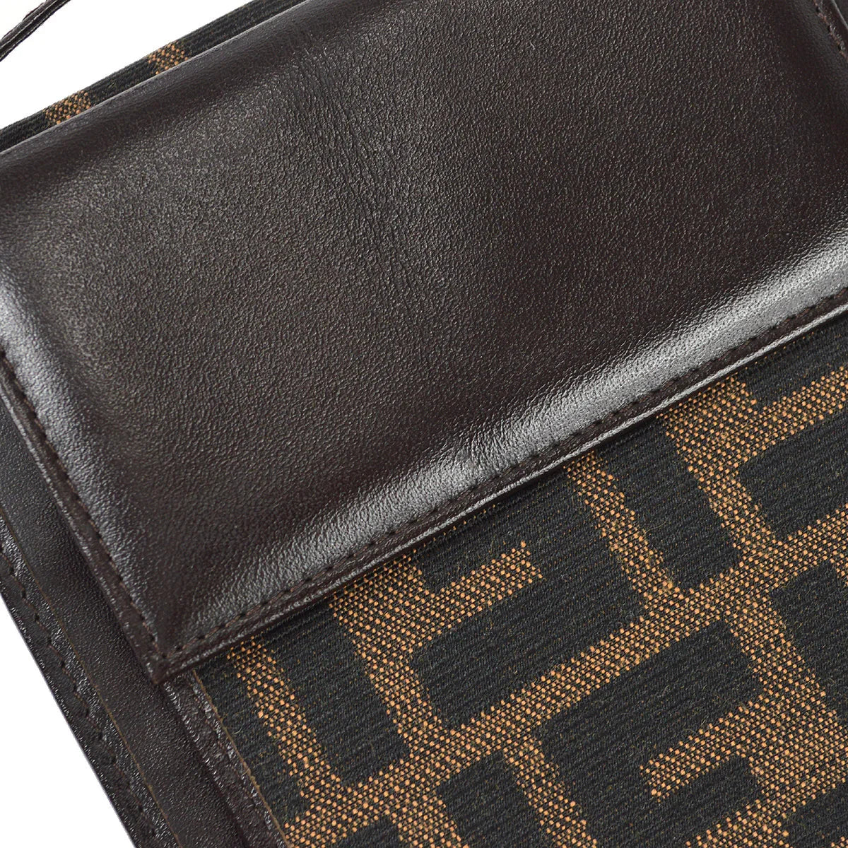 Fendi Zucca Shoulder Bag Wallet Pochette Brown - Image 4