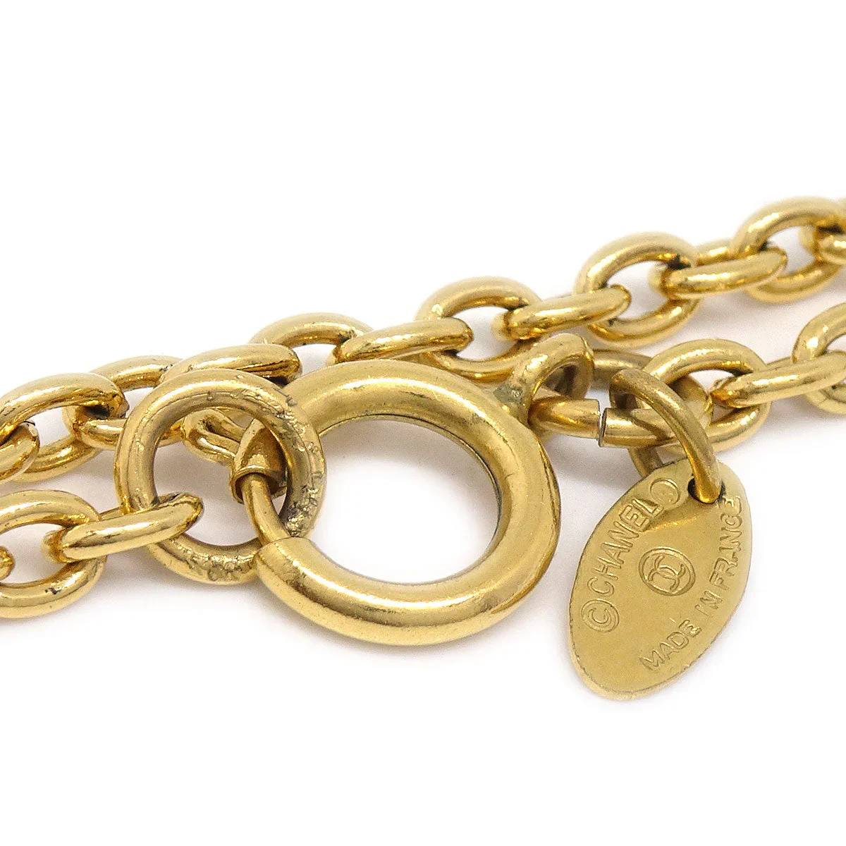 CHANEL Quilted CC Gold Chain Pendant Necklace 3858 - Image 3
