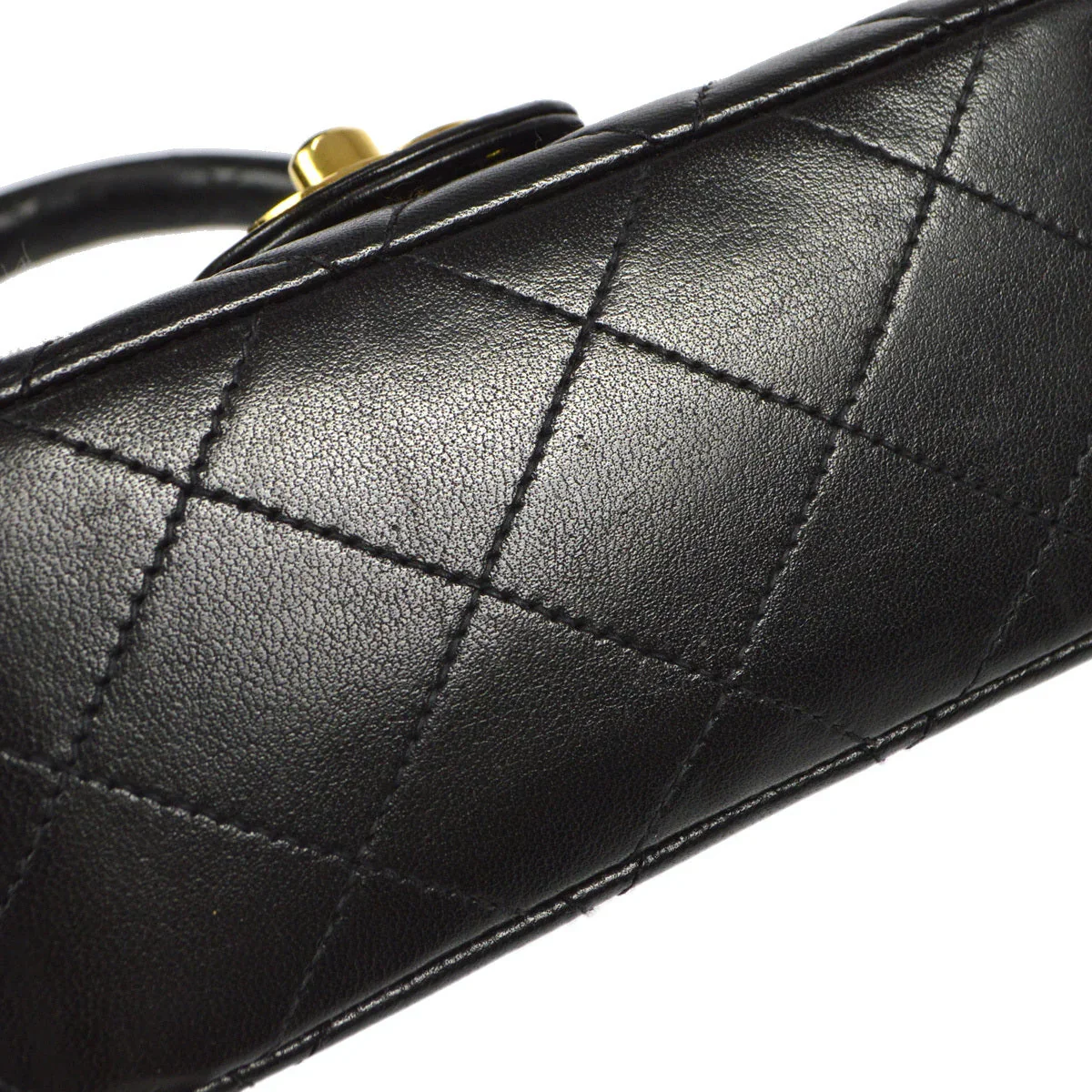 Chanel Classic Flap Micro Square Handbag Black Lambskin - Image 4