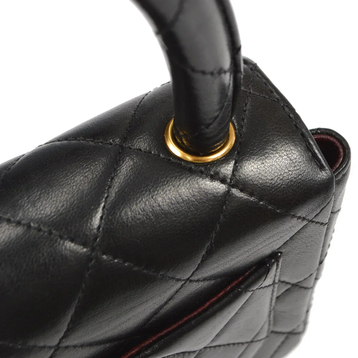 Chanel Classic Flap Micro Square Handbag Black Lambskin - Image 7