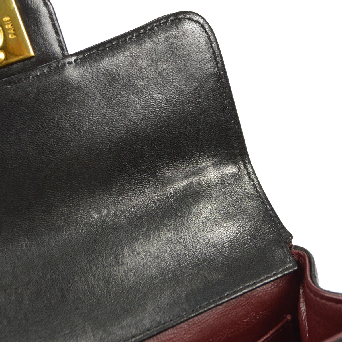 Chanel Classic Flap Micro Square Handbag Black Lambskin - Image 8