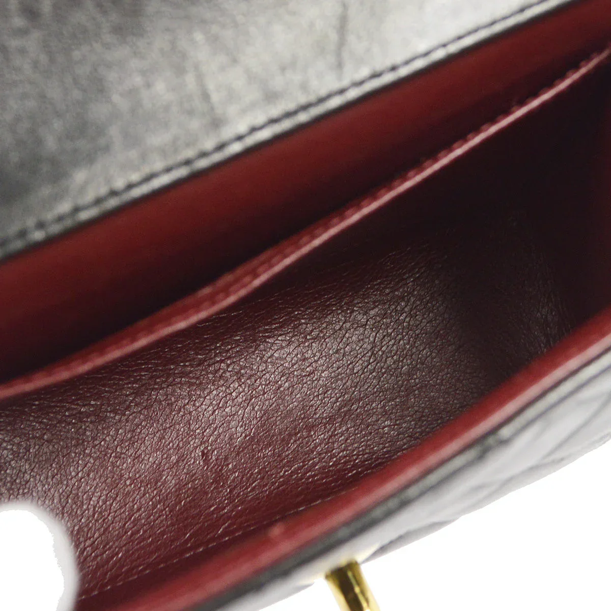 Chanel Classic Flap Micro Square Handbag Black Lambskin - Image 9