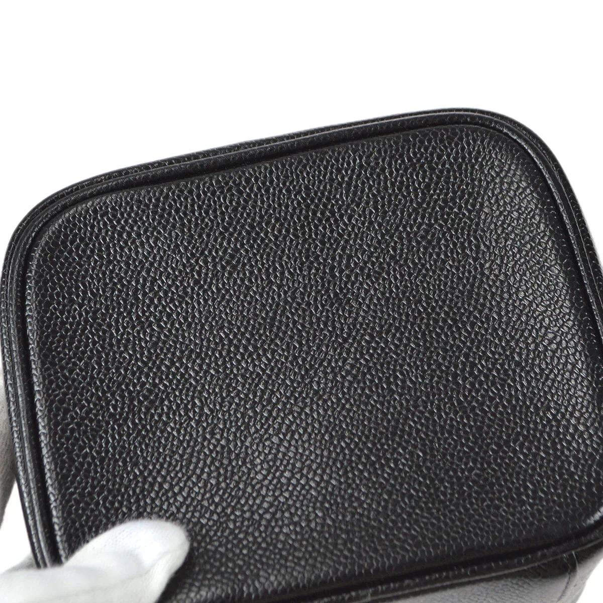 Chanel 2001-2003 Vanity Handbag Black Caviar - Image 4