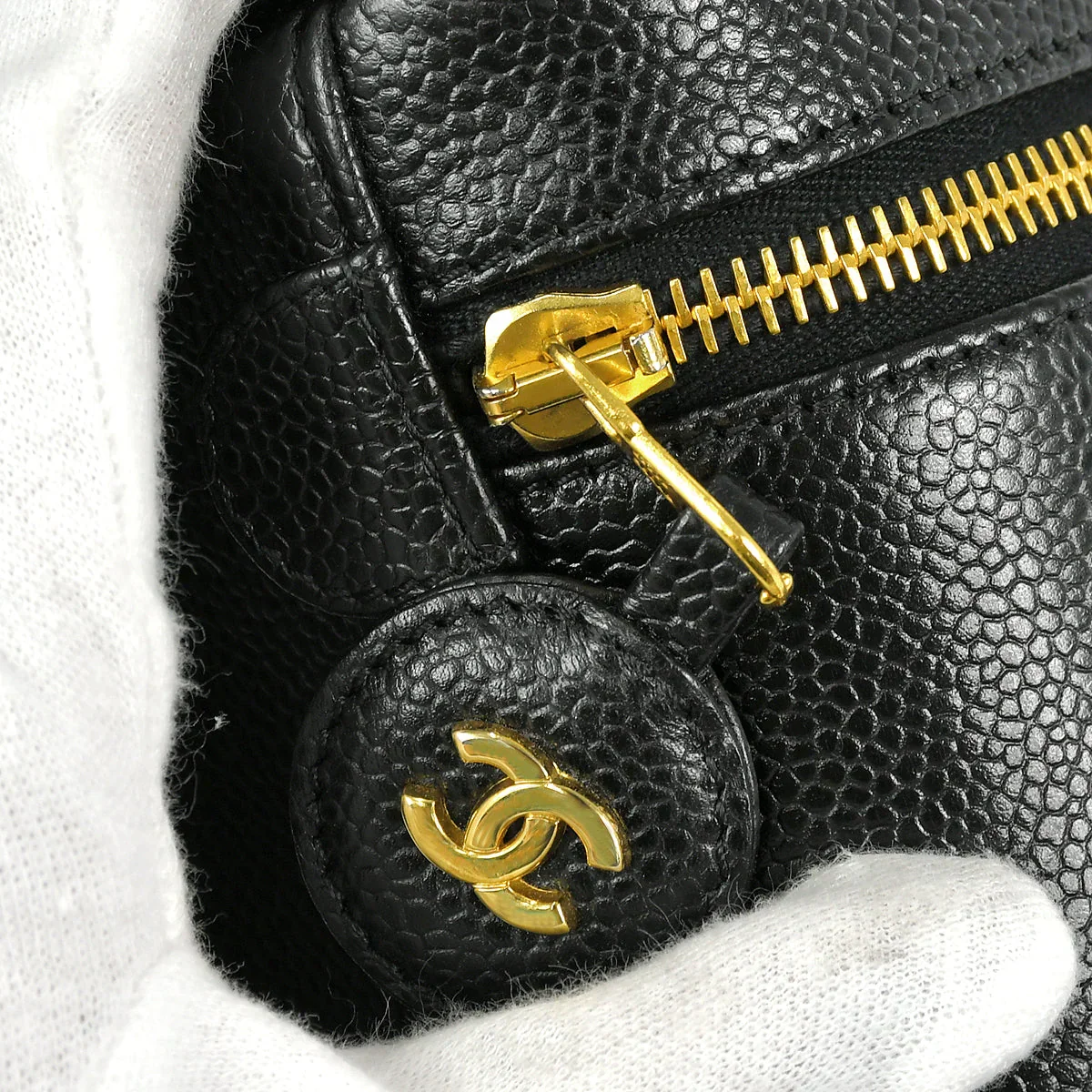 Chanel 2001-2003 Vanity Handbag Black Caviar - Image 6