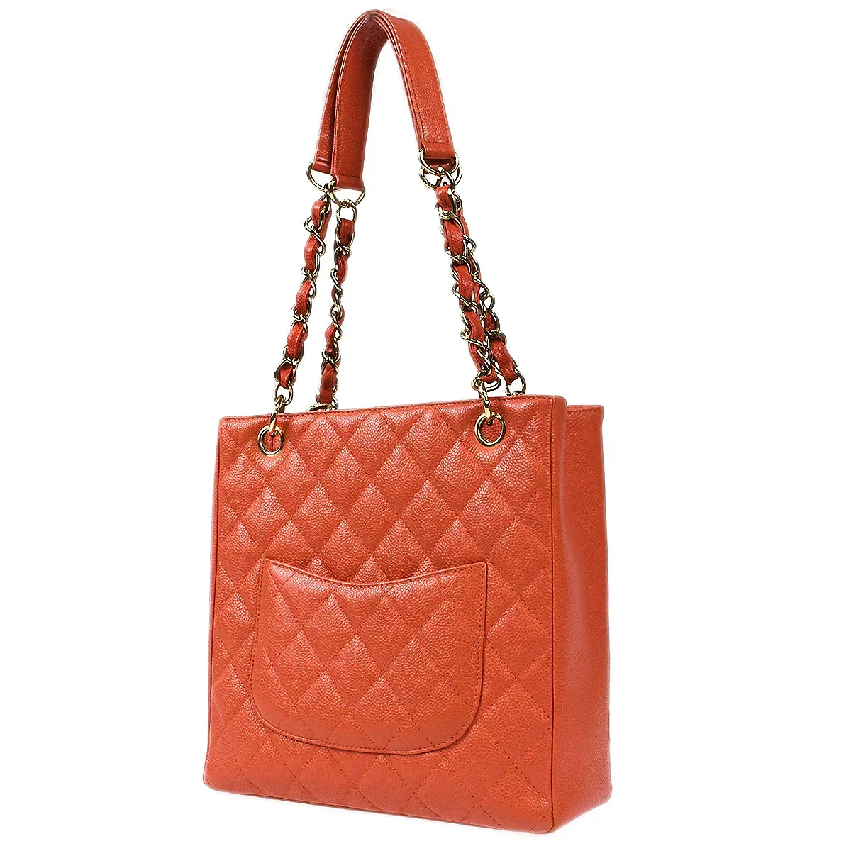 Chanel 2003-2004 Petite Shopping Tote PST Orange Caviar - Image 2