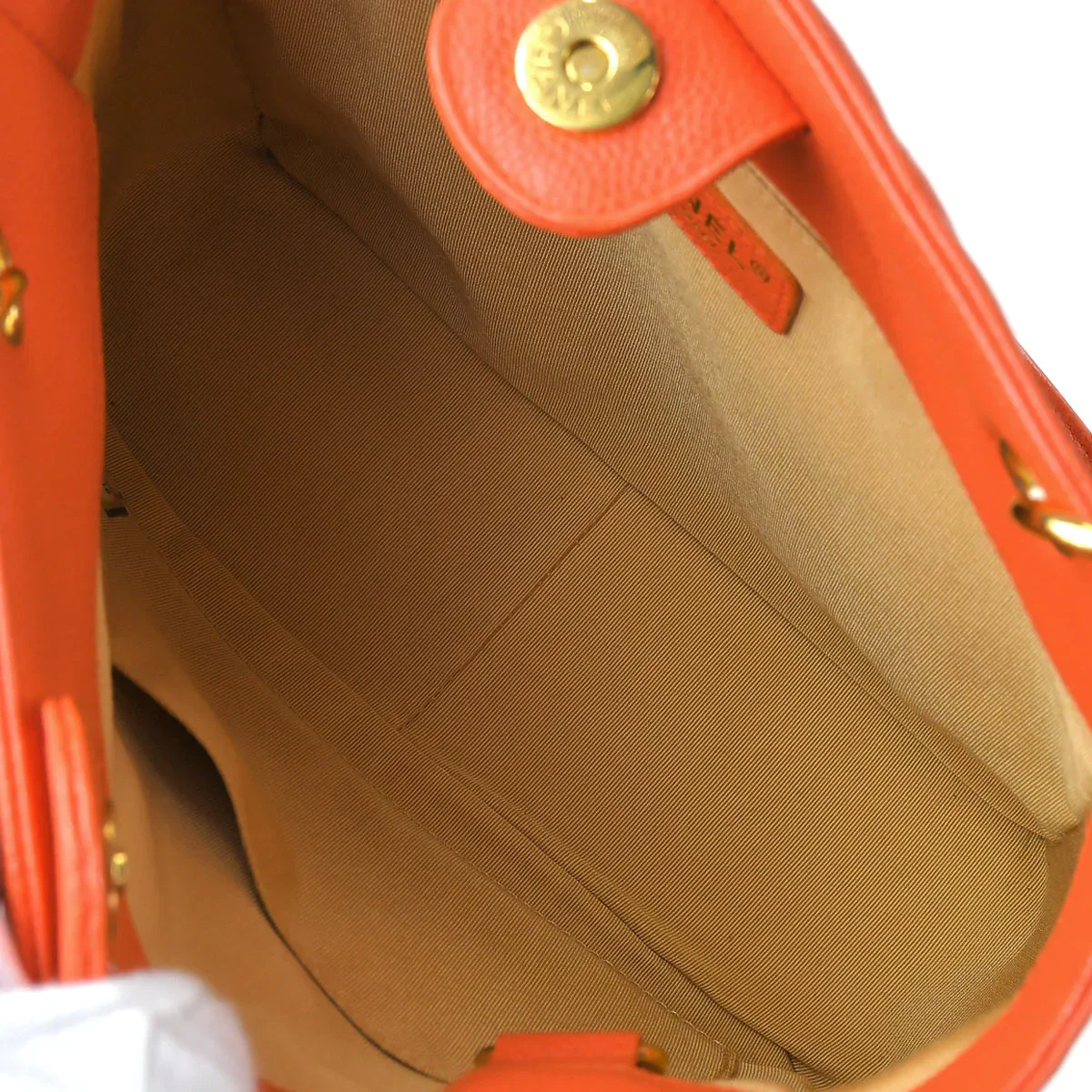 Chanel 2003-2004 Petite Shopping Tote PST Orange Caviar - Image 7