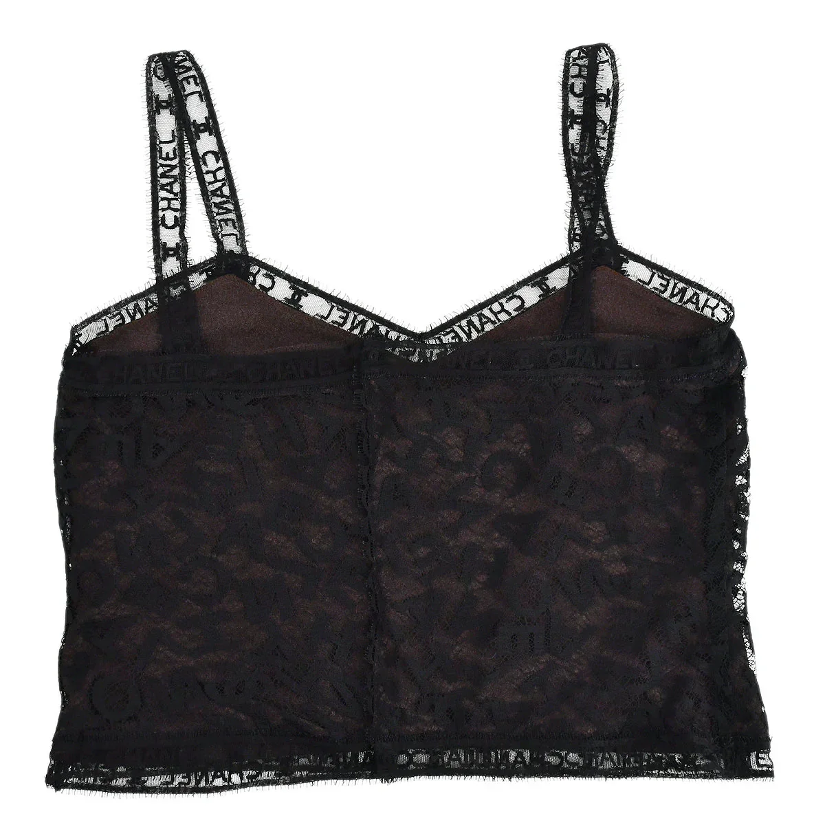 Chanel Lace Top Skirt Set Black Brown 98A #42 - Image 3