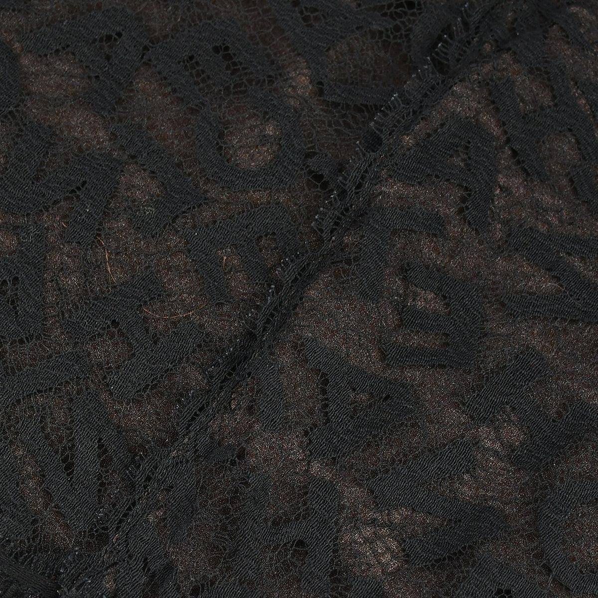 Chanel Lace Top Skirt Set Black Brown 98A #42 - Image 6