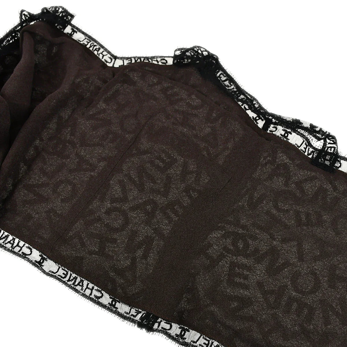 Chanel Lace Top Skirt Set Black Brown 98A #42 - Image 7