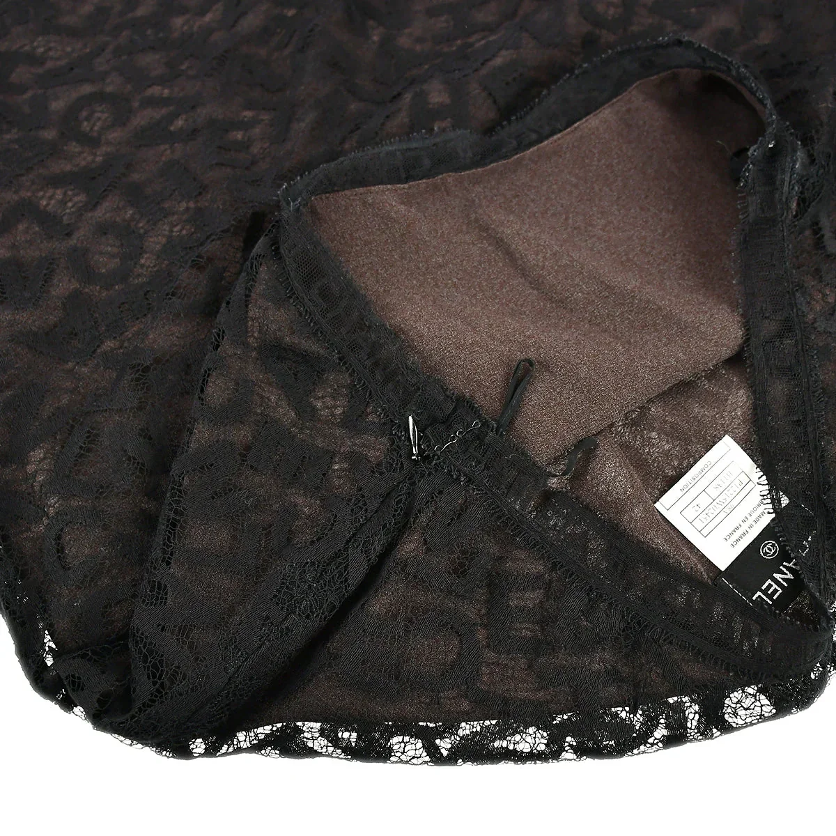 Chanel Lace Top Skirt Set Black Brown 98A #42 - Image 8