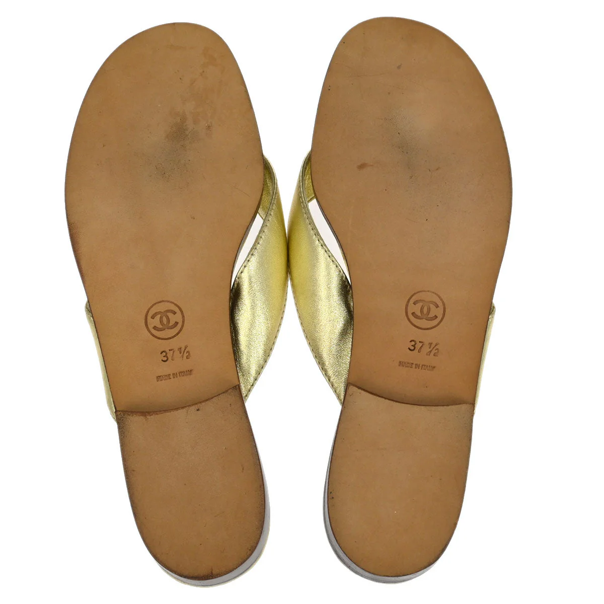 Chanel * Lambskin Turnlock Sandals Shoes #37 - Image 3
