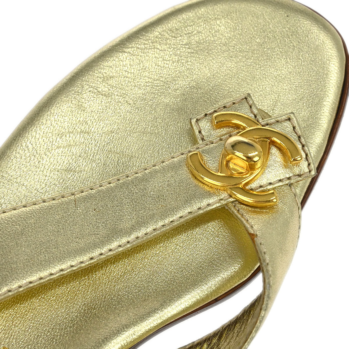 Chanel * Lambskin Turnlock Sandals Shoes #37 - Image 5