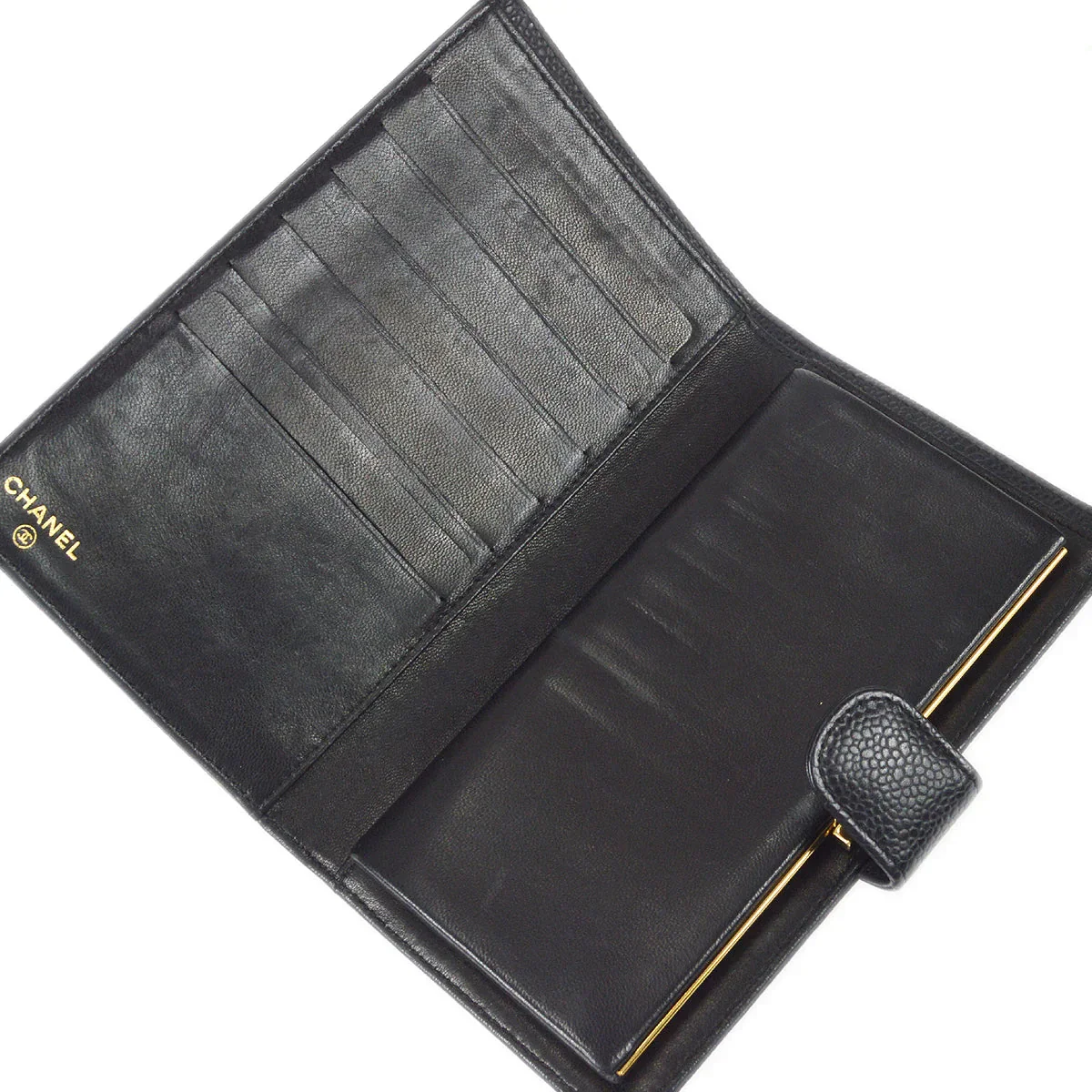 Chanel 2006-2008 Black Caviar Timeless Long Wallet - Image 4