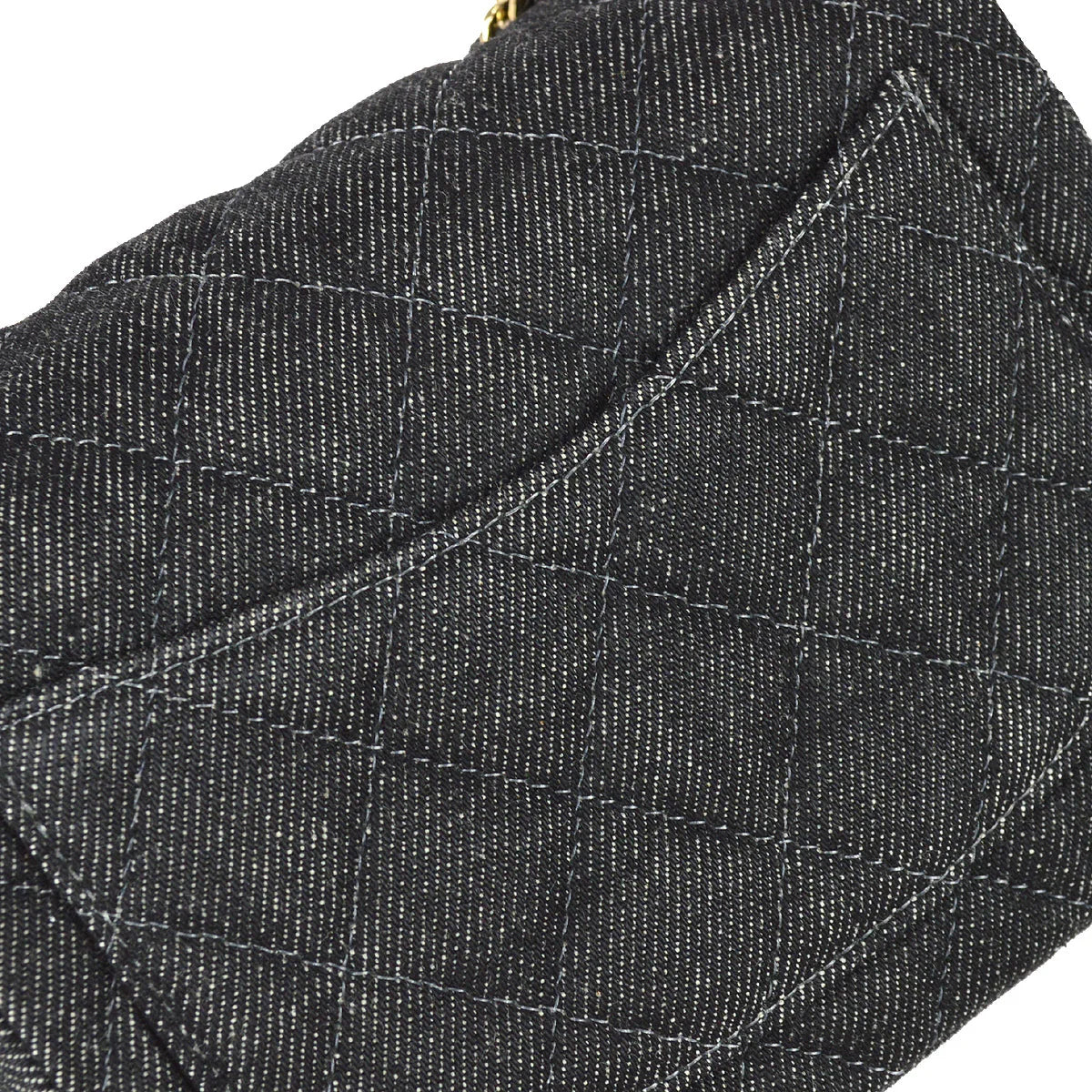 Chanel 1997-1999 Black Denim Mini Classic Square Flap Shoulder Bag 17 - Image 3